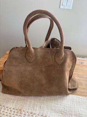 YaYa Aflalo Suede Satchel in Brown